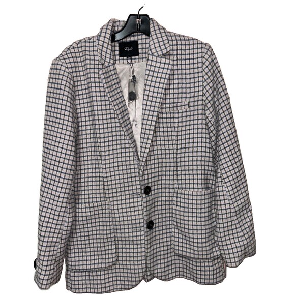 Rails Women's Windsor Plaid Blazer size S Mini Check Plaid Wool Blend - Picture 3 of 12